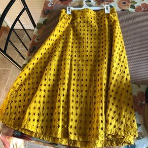 H&M mustard midi skirt